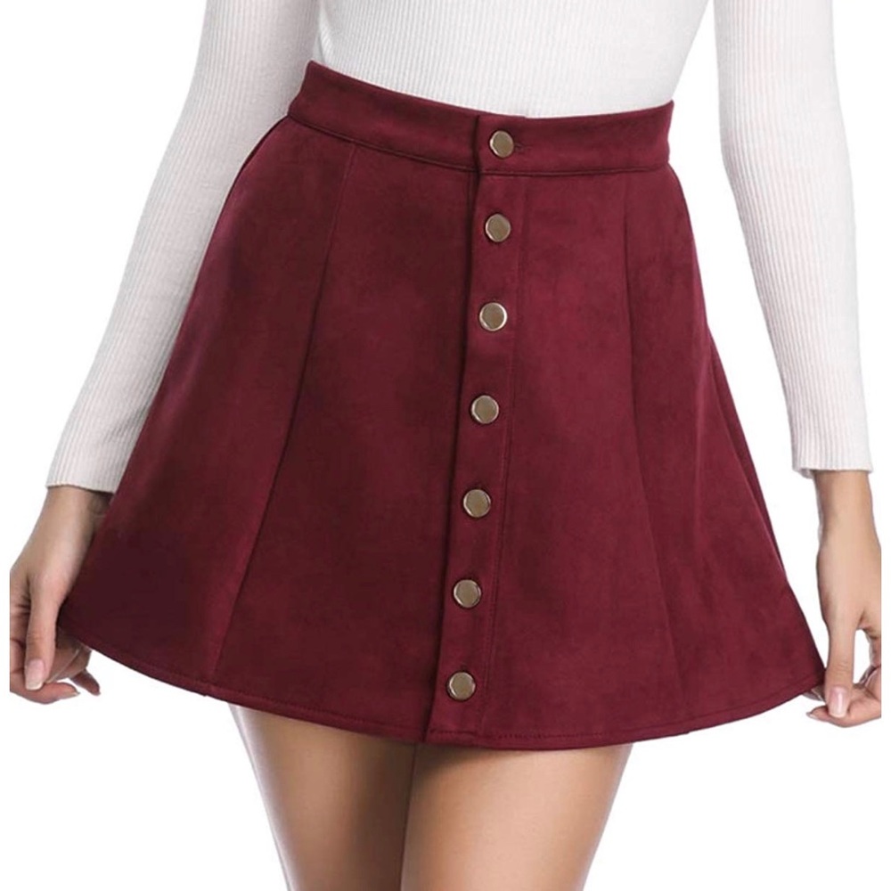 Faux suede mini skirt